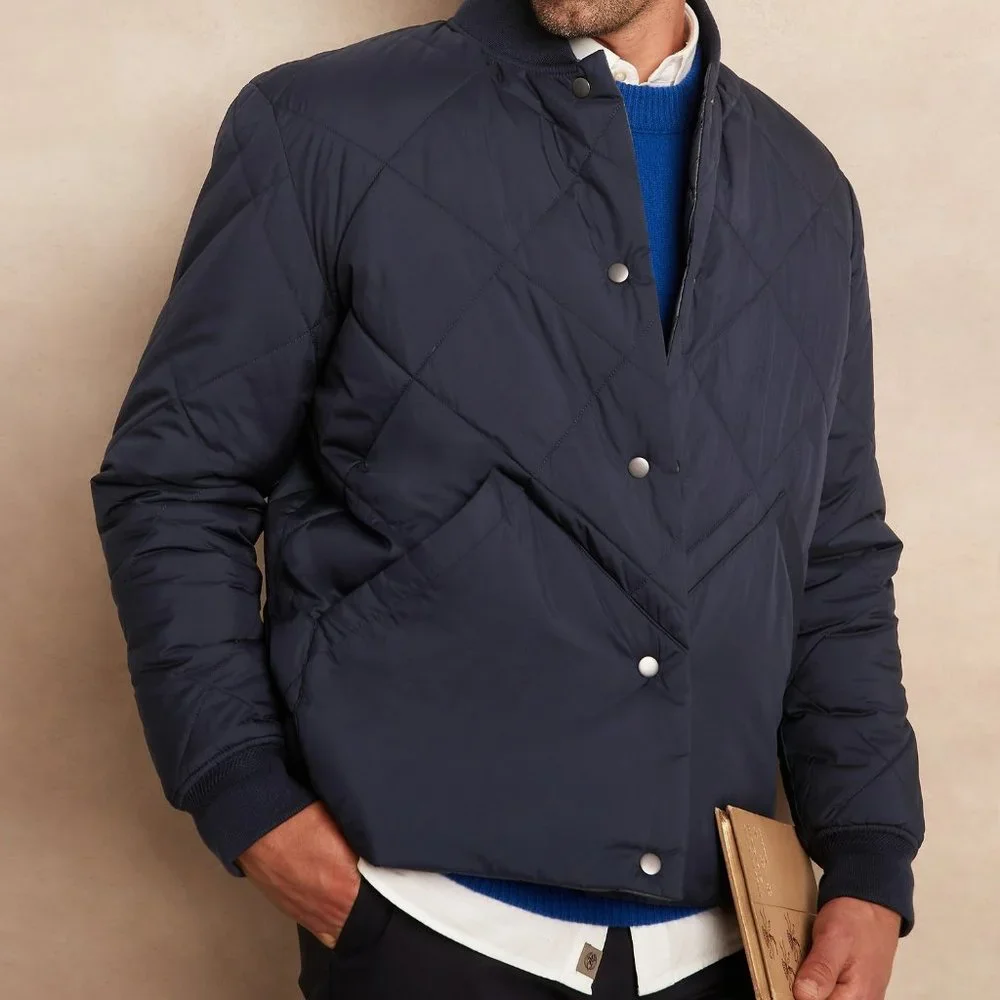 BANANA REPUBLIC WATER RESISTANT REVERSIBLE QUILTED BOMBER JACKET